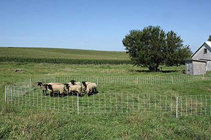 Starkline 35" x 164' Premium Electric Sheep & Goat Netting w/Double Spike Fiberglass Posts (9/35/8) Pre-Assembled Electric Fence for Backyards, Homesteaders, Farms and Ranches